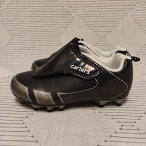 Carter's Black Youth Soccer Cleats with White Accents Boys Size 8